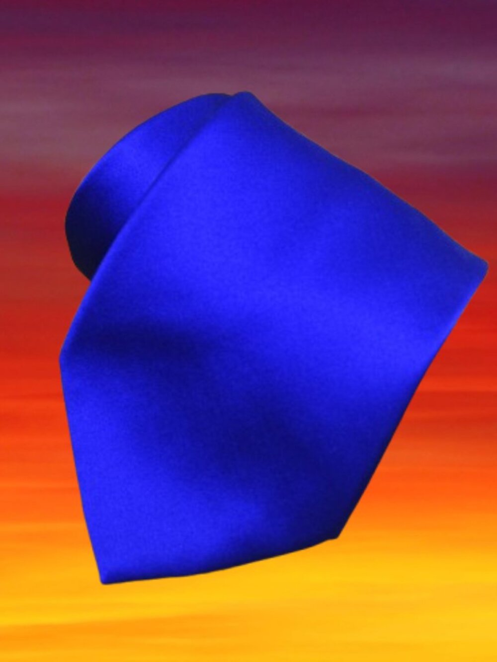 $550 NEW BRIONI Essential Solid Royal Blue Satin Silk ITALY handmade Neck Tie